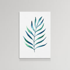 Blue and Green Watercolor Leaves 2