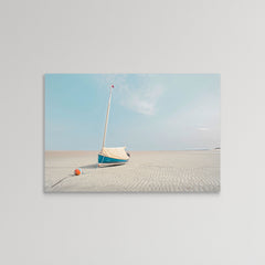 Sailboat in Teal and Coral