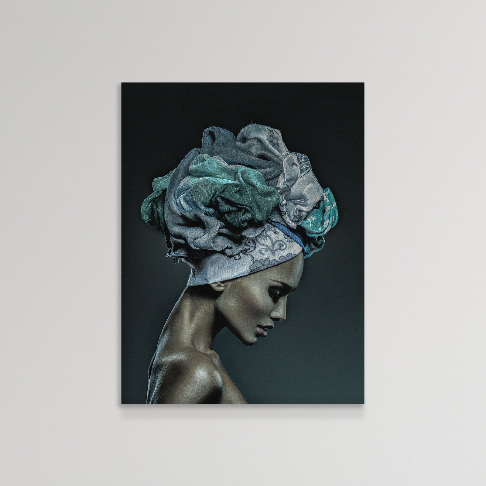 Woman in Thought, Teal