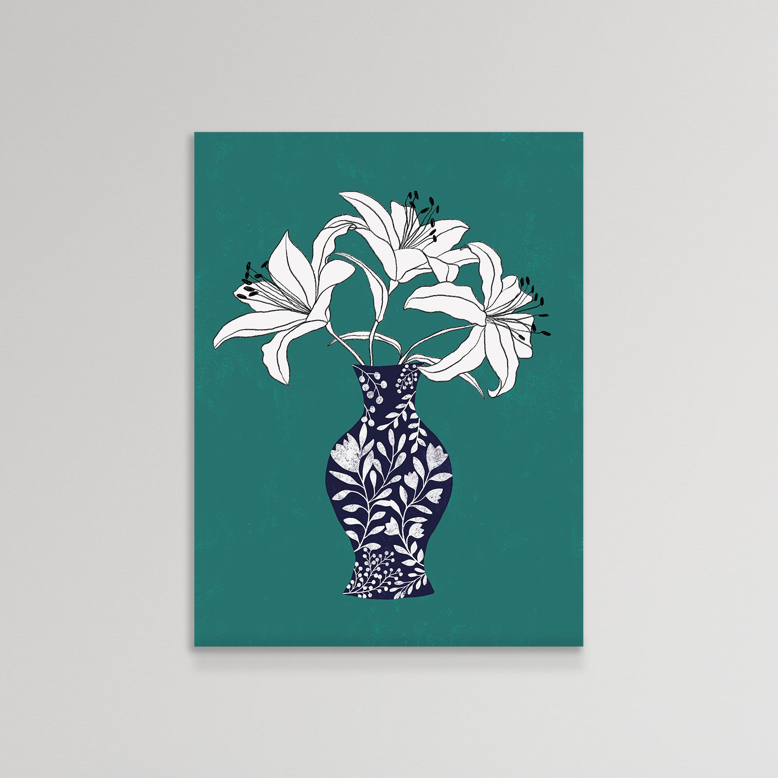 Lily On Teal